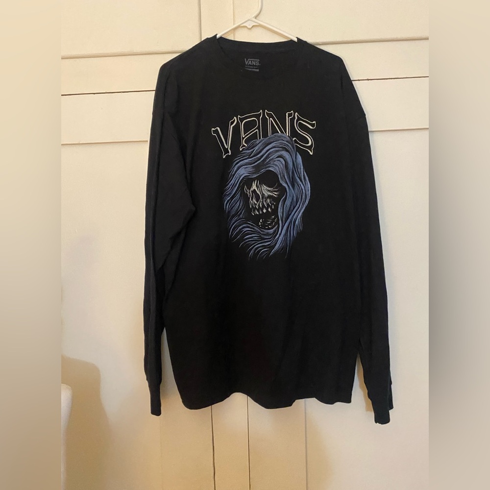 Vans Black and Blue Skull Graphic Long Sleeve Tee - Picture 6 of 6
